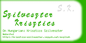 szilveszter krisztics business card